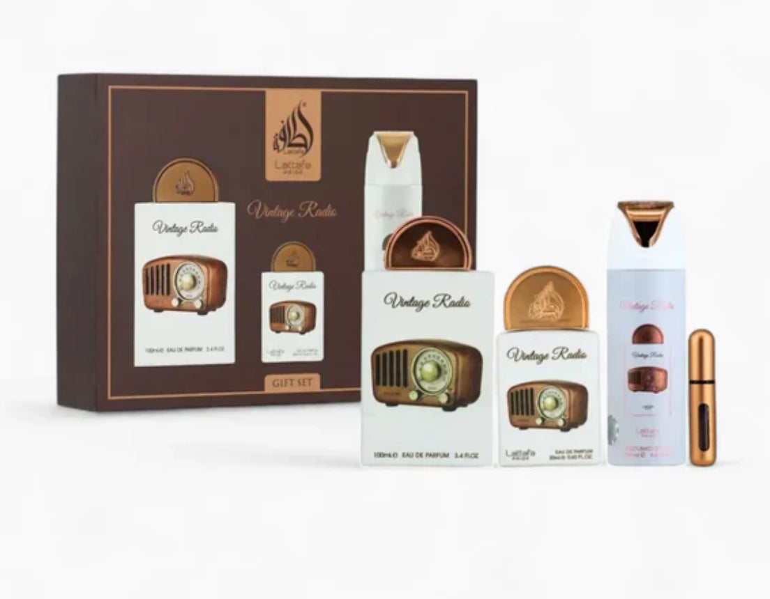GIFT SET VINTAGE RADIO 4 PCS LATTAFA
